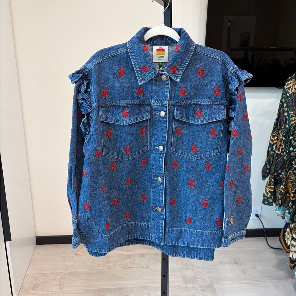 FARM Rio Denim Jacket NWT - Picture 4 of 8